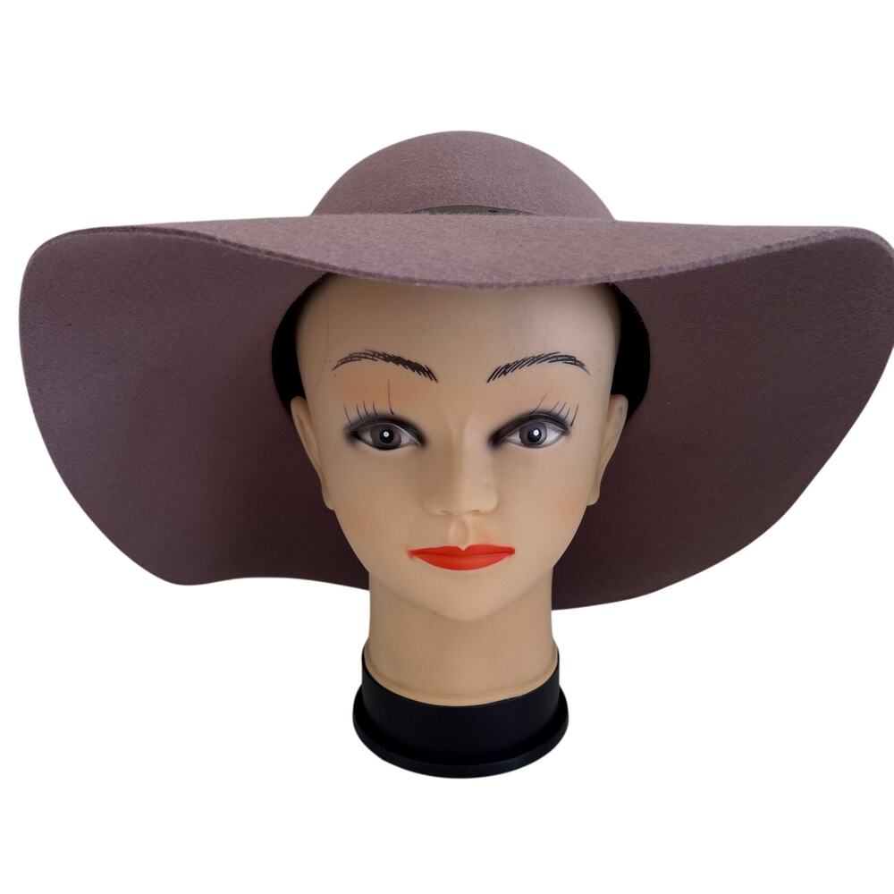 NWOT House of Harlow 1960 Mauve 1005 Wool Floppy Hat w/ Band Retro Glam Western